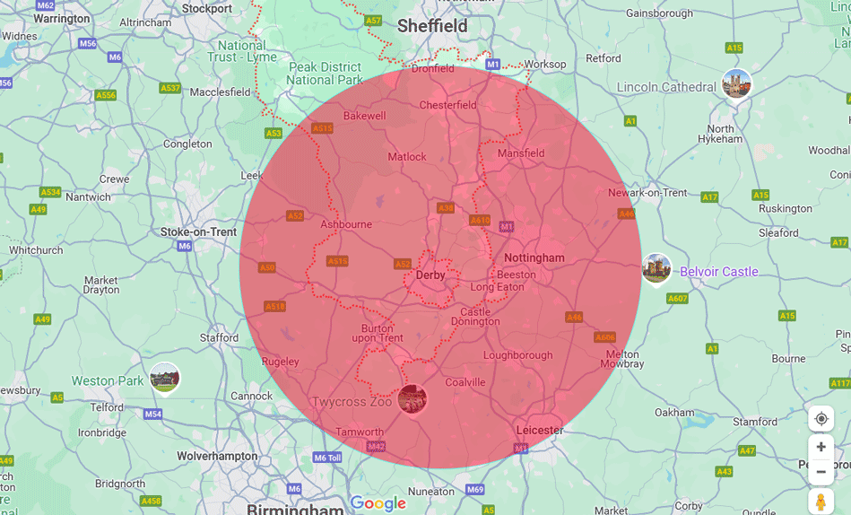 Map of Areas We Cover